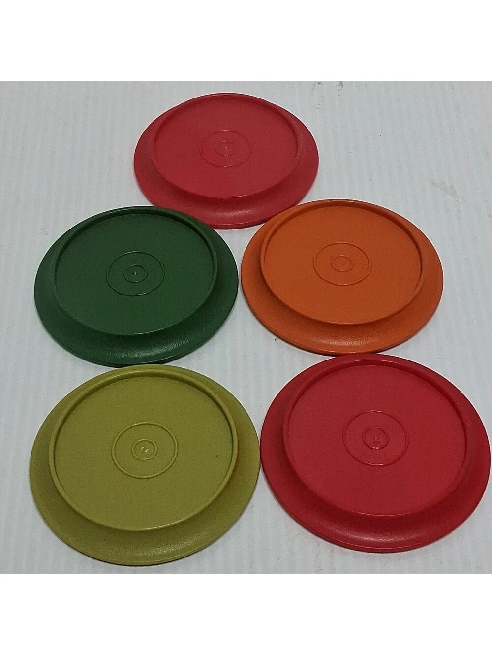 Vintage Tupperware #1313 Set of 5 REPLACEMENT Coasters for Harvest Multi Mugs